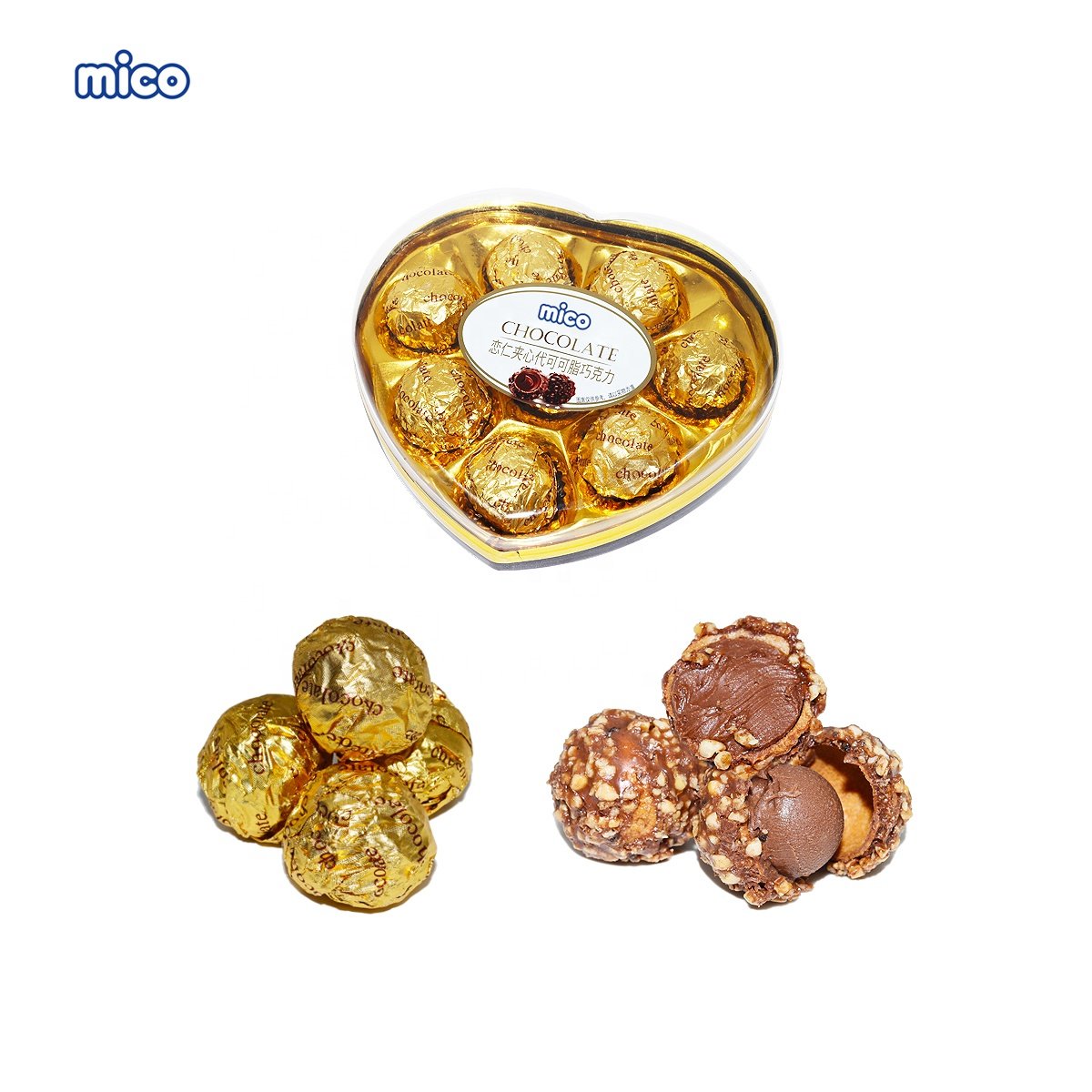 Factory candy wholesale Chocolate Chopped Hazelnut & Almond hersheys hersheys chocolate nut Golden Sweet Chocolate balls