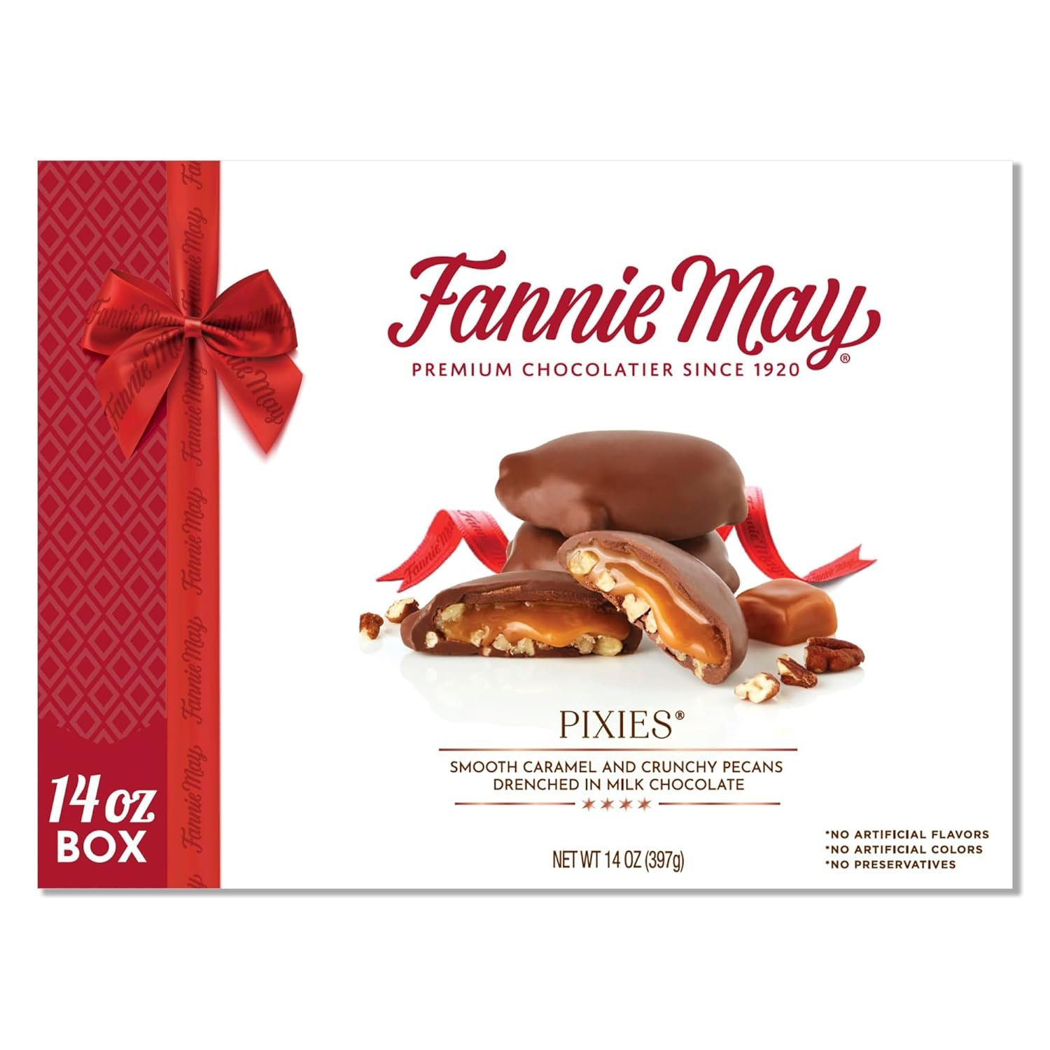 Fannie May Mint Meltaways 14 oz Solid Candy Gift Box Sweet Milk Chocolate & Pastel Flavored Jam Yogurt Coffee Biscuit-Buy Online
