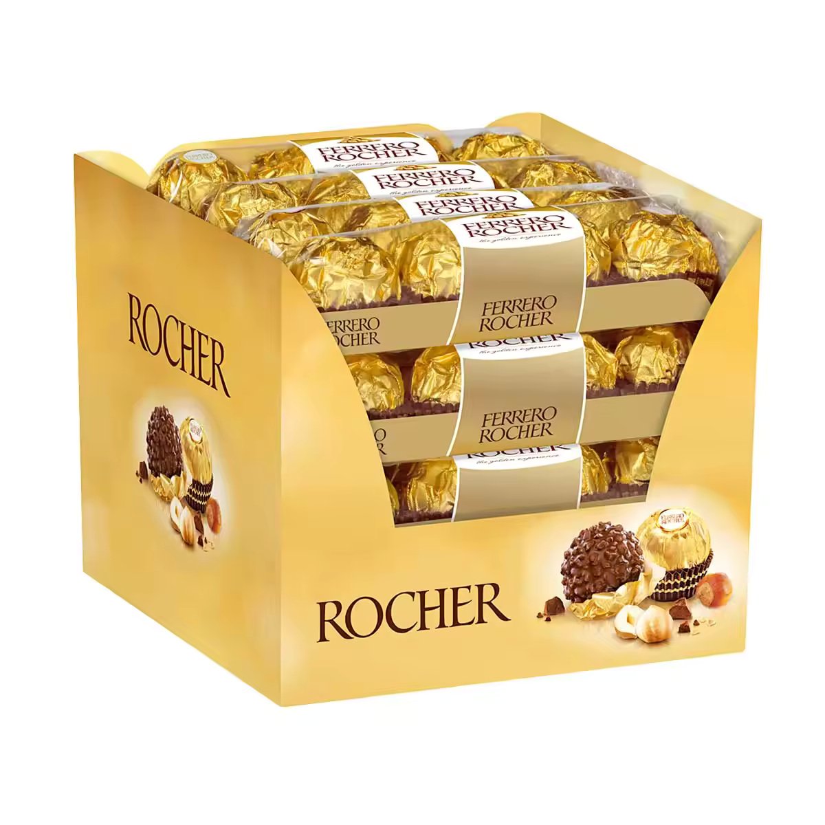 Ferrero Rocher Premium Chocolate Bars, White Chocolate Hazelnut Individually Wrapped, Luxury Chocolate
