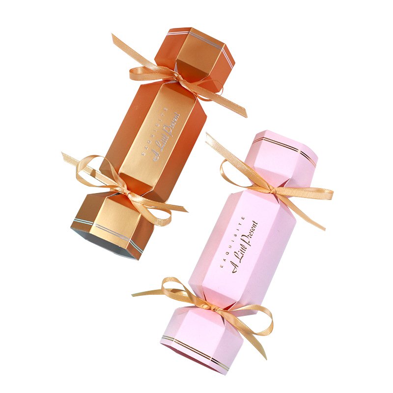 Wholesale wedding favors gift chocolate candy paper packaging box with ribbon