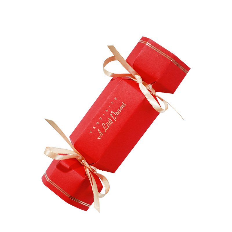Wholesale wedding favors gift chocolate candy paper packaging box with ribbon