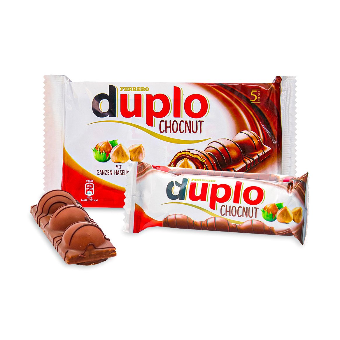 8x130g FERRERO DUPLO CHOCNUT Chocolate Cream Hazelnut Wafer Bars Packs (Import)