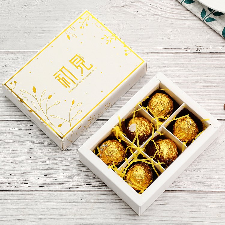 Packing Big Rigid Cardboard Recycled Truffle Cocoa Luxury Paper Sweet Gift Dragee White Chocolate Packaging Box