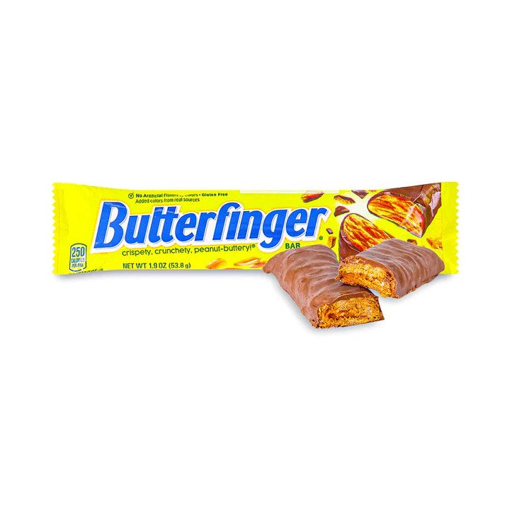 Butterfinger Peanut-Buttery Chocolate-y Candy Bars Individually Wrapped Full Size Bar 1.9 oz