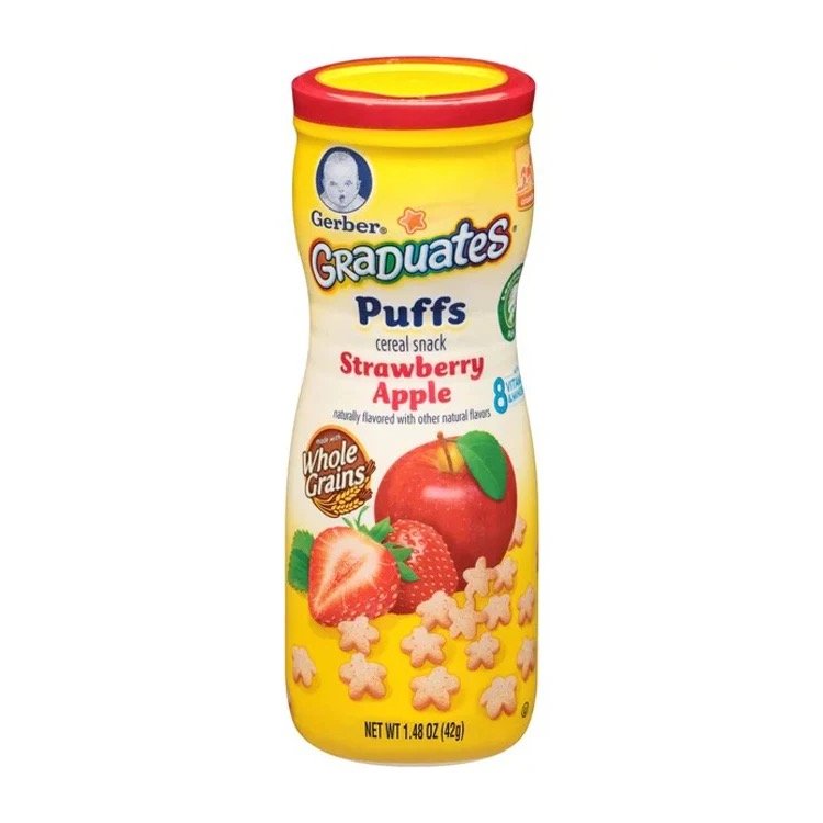 Gerber Graduates Apple Cinnamon Puffs Cereal Snack 42g Chocolate Product/ Gerber Graduates Apple Cinnamon Puffs Cereal Snack 42g