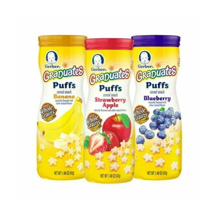 Gerber Graduates Apple Cinnamon Puffs Cereal Snack 42g Chocolate Product/ Gerber Graduates Apple Cinnamon Puffs Cereal Snack 42g