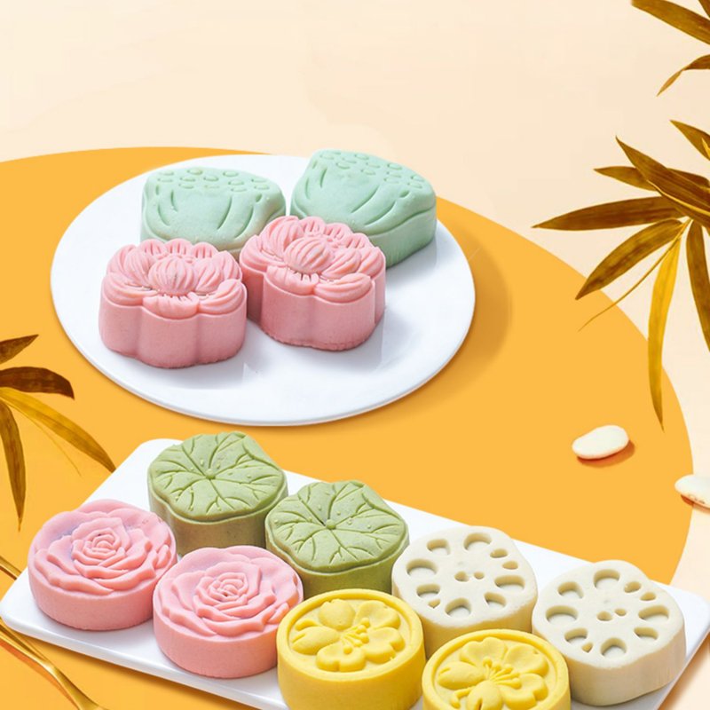 Cantonese style Mid-Autumn Festival mooncakes jasmine cakes and chocolate egg yolk various flavors tea snacks