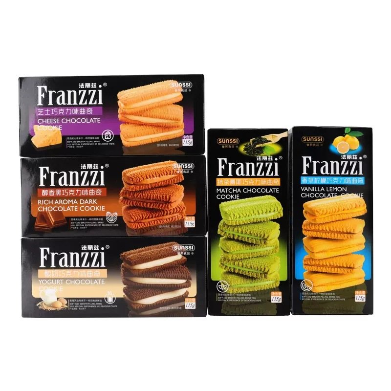 115g Franzzi Matcha Mousse Cheese Chocolate Flavored Cookies Sweet and Crispy Casual Snacks
