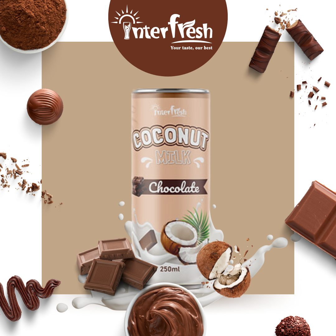 250ml Interfresh Coconut Milk Chocolate flavor From Viet Nam OEM and ODM Reasonable Prices.