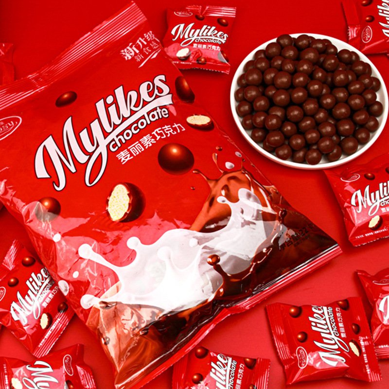 wholesale Mylikes chocolate 220g exotic snack food OEM candy biscuit chocolate bean Mylikes