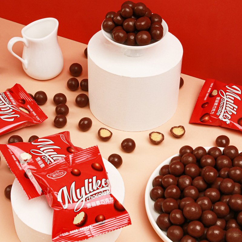wholesale Mylikes chocolate 220g exotic snack food OEM candy biscuit chocolate bean Mylikes