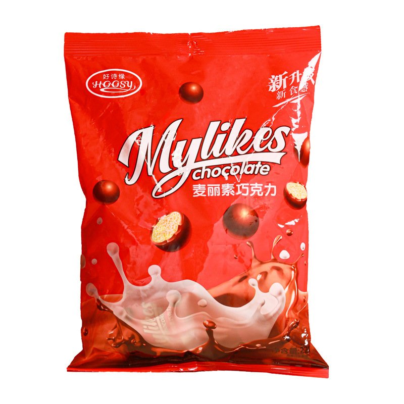 wholesale Mylikes chocolate 220g exotic snack food OEM candy biscuit chocolate bean Mylikes