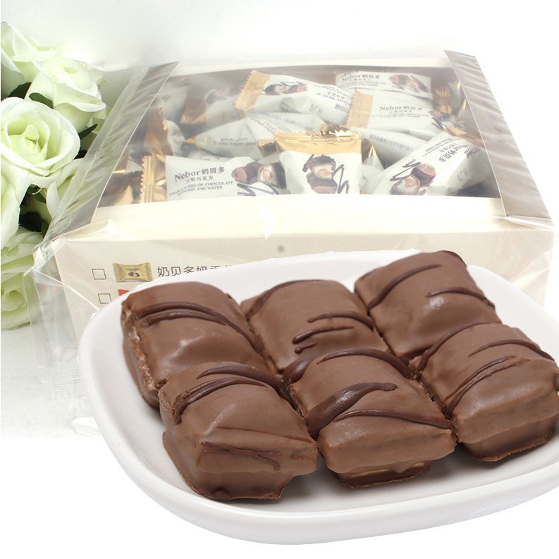 bulk wholesale snacks milk chocolate triple layer chocolate candy crispy sweet candy chocolate candy