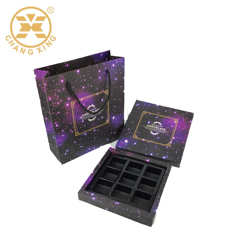 Wholesale Square Christmas Chocolate Paper Box Truffle Dark Chocolate Strawberry Packaging Box With Insert Caixas Para Trufas
