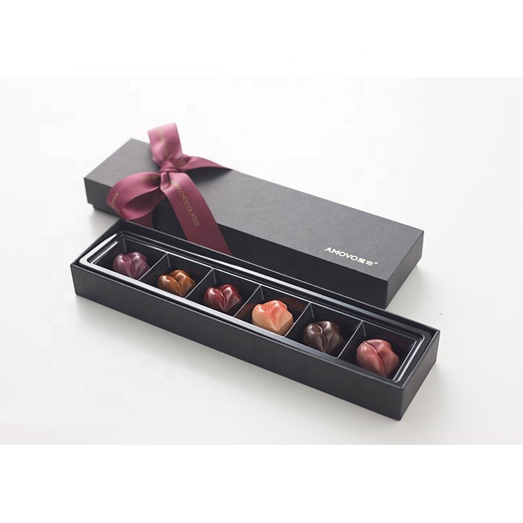 Elegant Paper Divider Chocolate Packaging Box Luxury with Ribbon Art Paper Artpaper or Special Paper