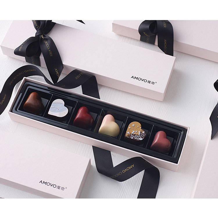 Elegant Paper Divider Chocolate Packaging Box Luxury with Ribbon Art Paper Artpaper or Special Paper