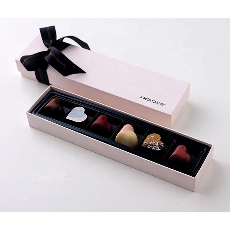 Elegant Paper Divider Chocolate Packaging Box Luxury with Ribbon Art Paper Artpaper or Special Paper