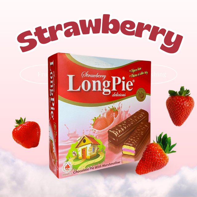 Top selling pie LONGPIE brand hot chocolate Marshmallow Pie from HaiHa confectionery