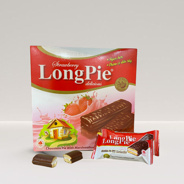 Top selling pie LONGPIE brand hot chocolate Marshmallow Pie from HaiHa confectionery