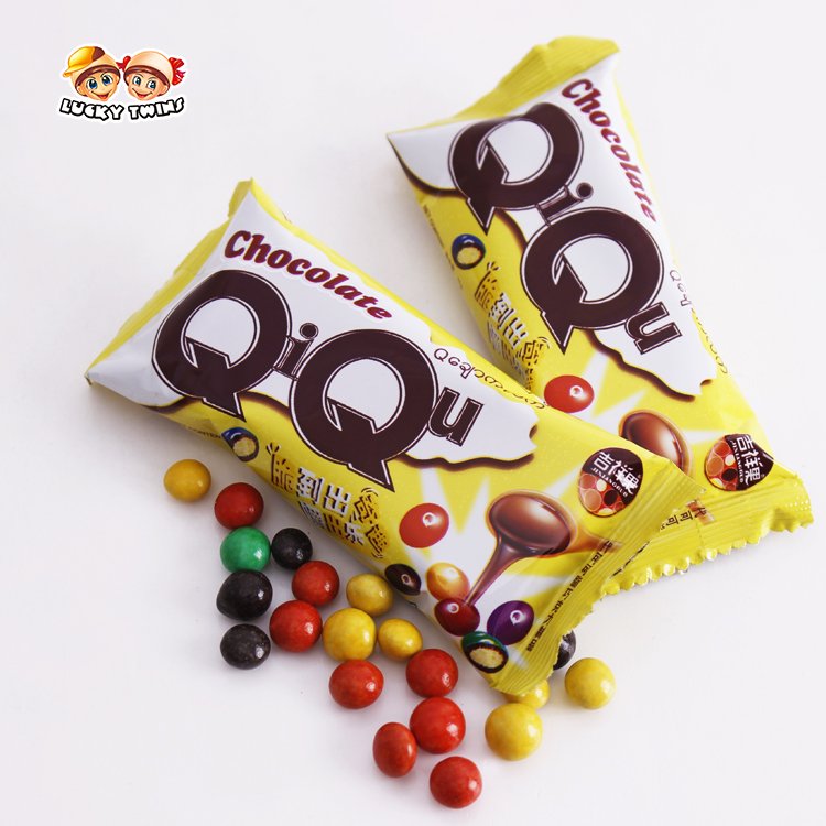 Halal chocolate and biscuit candy supplier rainbow customized colorful mini choco beans wholesales