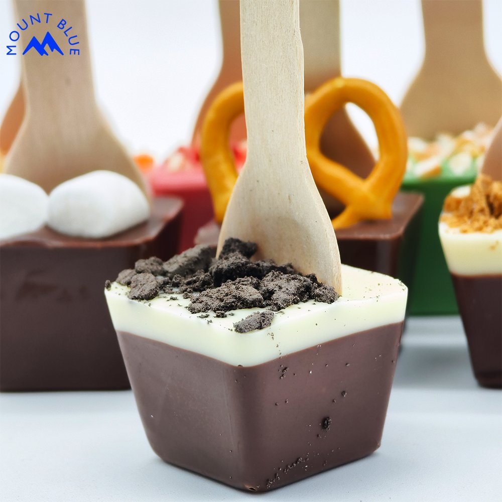 Wholesale Custom OEM/ODM Solid Milk Chocolate Stirring Spoon with Oreo