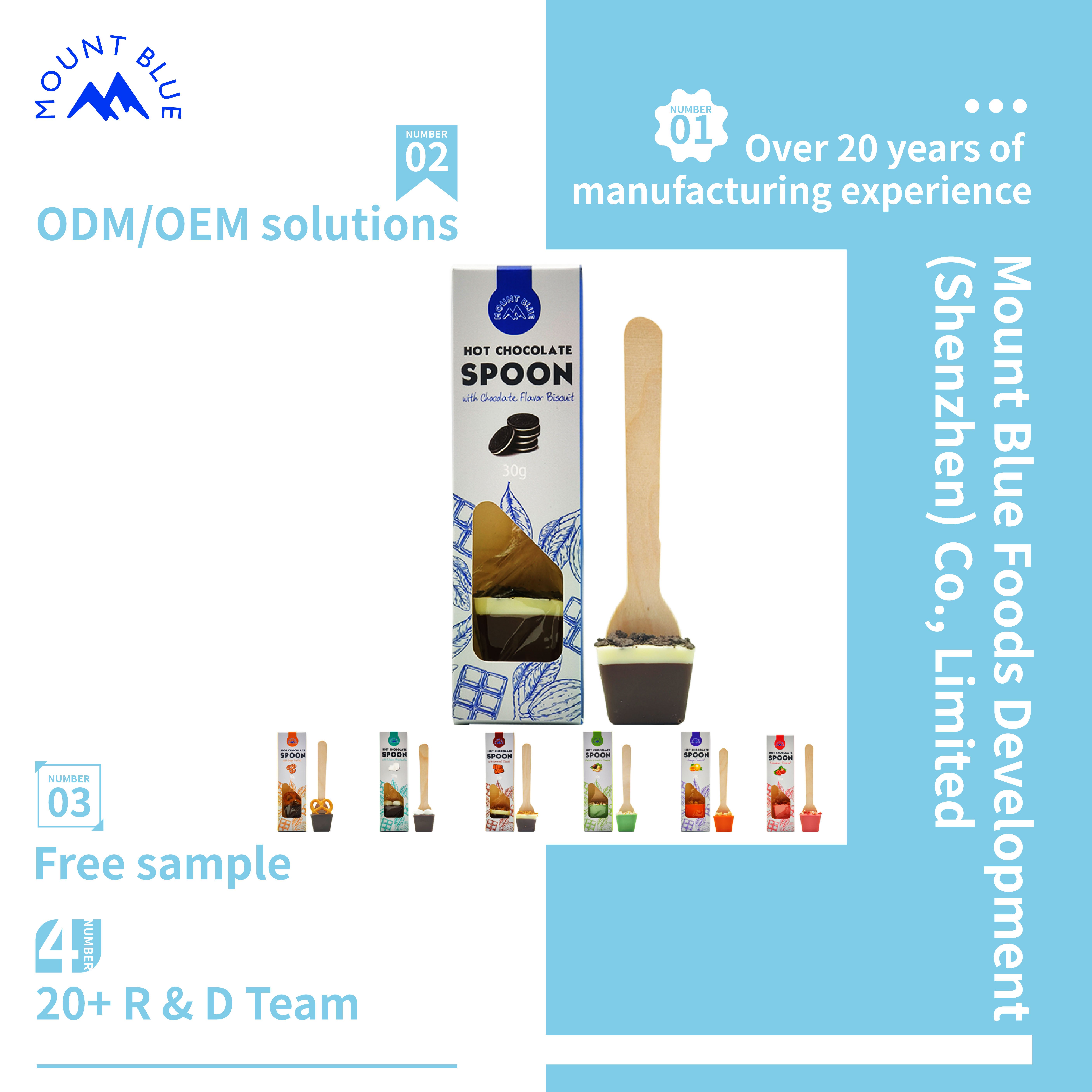 Wholesale Custom OEM/ODM Solid Milk Chocolate Stirring Spoon with Oreo