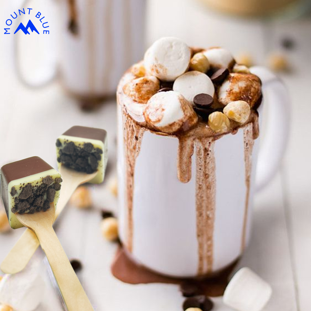 Wholesale Custom OEM/ODM Solid Milk Chocolate Stirring Spoon with Oreo