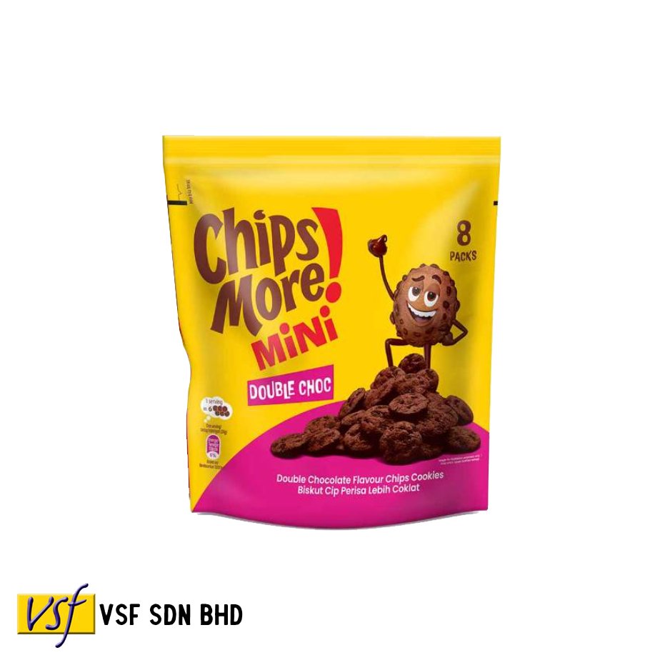 Chipsmore Multi Pack Family Pack Double Choc Flavour 24g x 8s x 16 pkts Malaysia Original Chocolate Chips Cookies More Chips