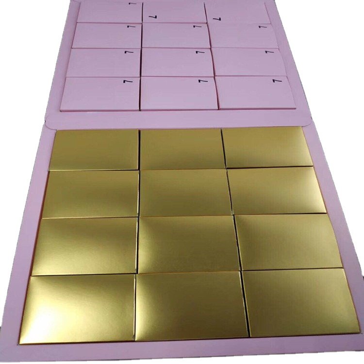 Custom logo surprise jewlery box packaging paper Cosmetic chocolate candle Christmas advent calender calendar box 12 days