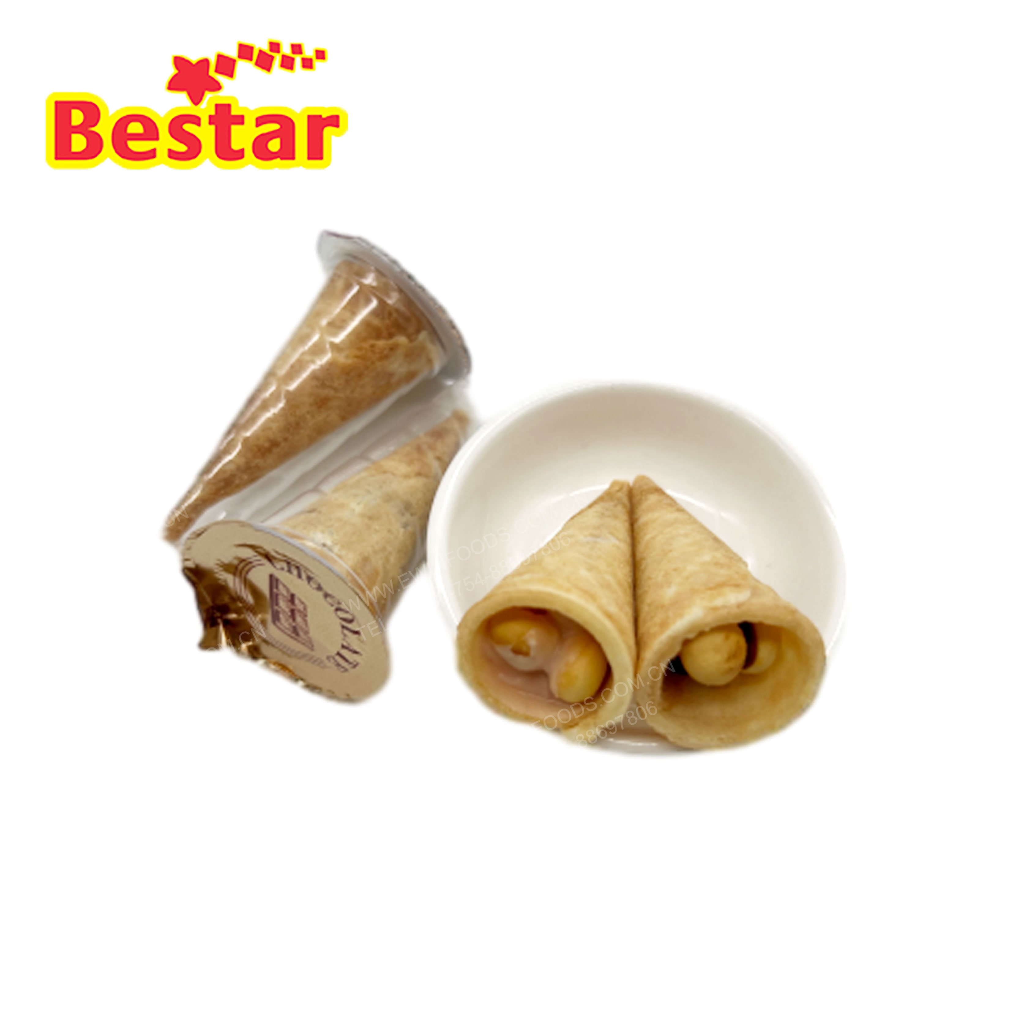 OEM Candy manufacturers Chocolates biscuit crispy ice cream cone chocolate jam with biscuit for kids