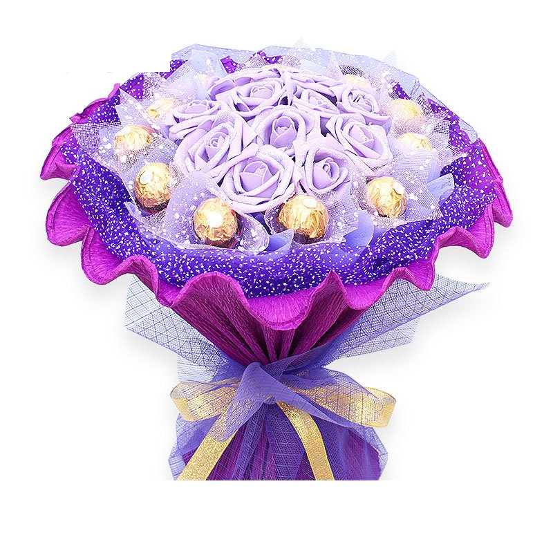 Good Quality Gift Chocolate Sweet Pure Cocoa Butter Holding Flowers Valentine's Chocolate