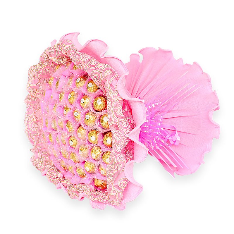 Good Quality Gift Chocolate Sweet Pure Cocoa Butter Holding Flowers Valentine's Chocolate