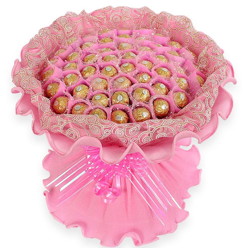 Good Quality Gift Chocolate Sweet Pure Cocoa Butter Holding Flowers Valentine's Chocolate
