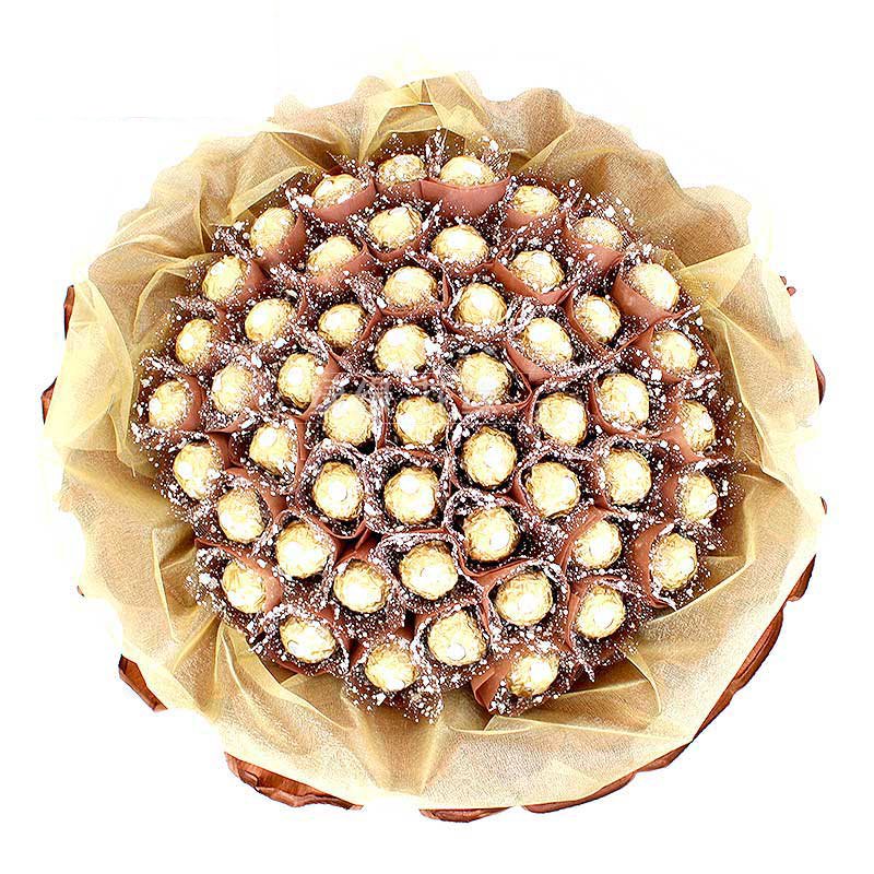 Good Quality Gift Chocolate Sweet Pure Cocoa Butter Holding Flowers Valentine's Chocolate