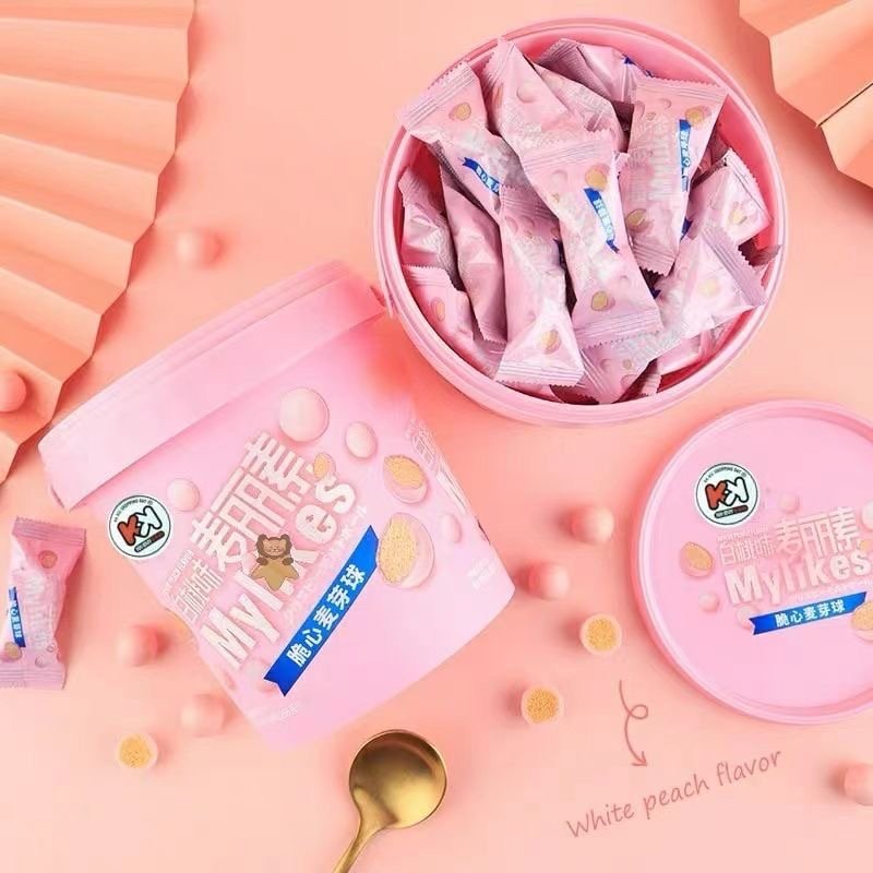 Chaoyouwei Mylikes chocolate 168g snack wholesale causal snack chocolate yogurt white peach flavor barrel Mylikes chocolate