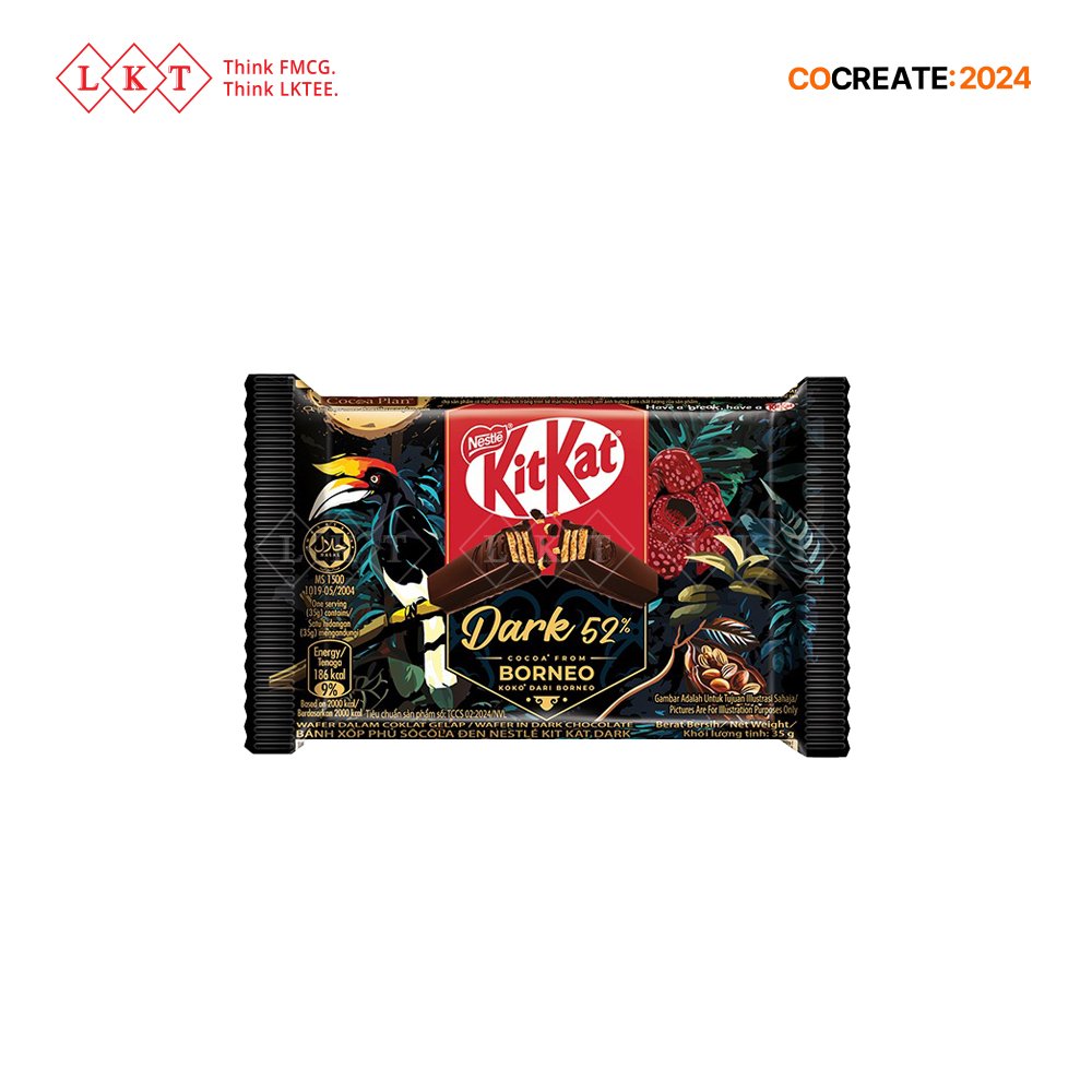 Kit Kat Dark Borneo 17G 8's Dark Chocolate Exotic Snacks Candy Protein Bar Malaysia Direct Factory Wholesale Export