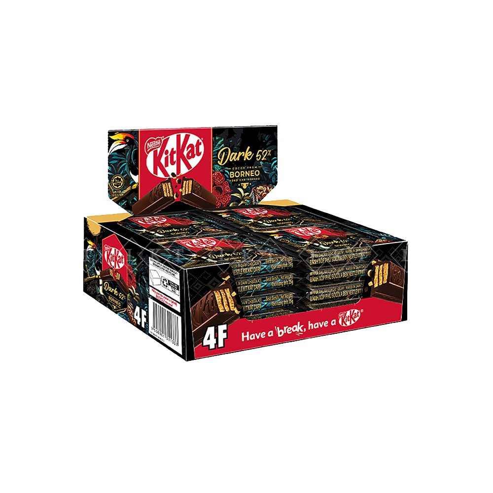 Kit Kat Dark Borneo 17G 8's Dark Chocolate Exotic Snacks Candy Protein Bar Malaysia Direct Factory Wholesale Export