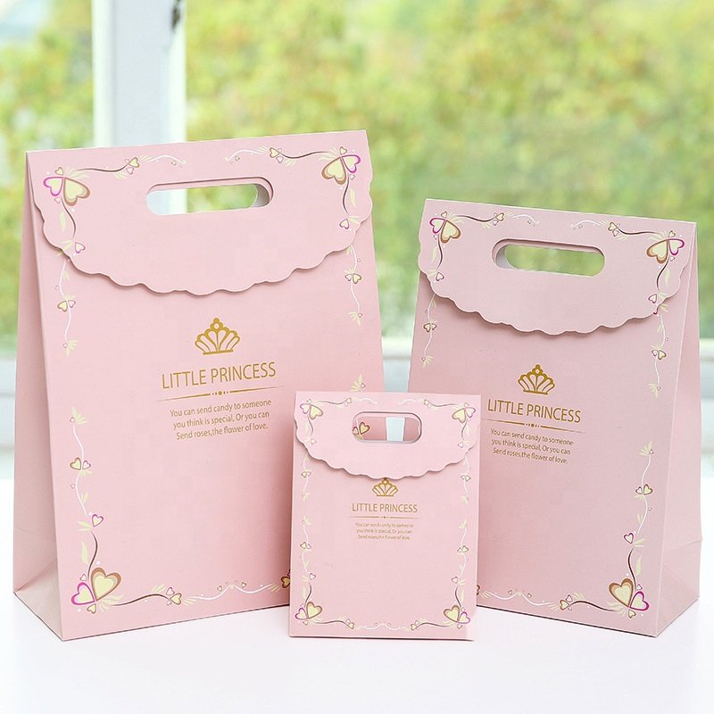 Wholesale mini pink blue Portable cookie chocolate bags wedding favors candy box with handle