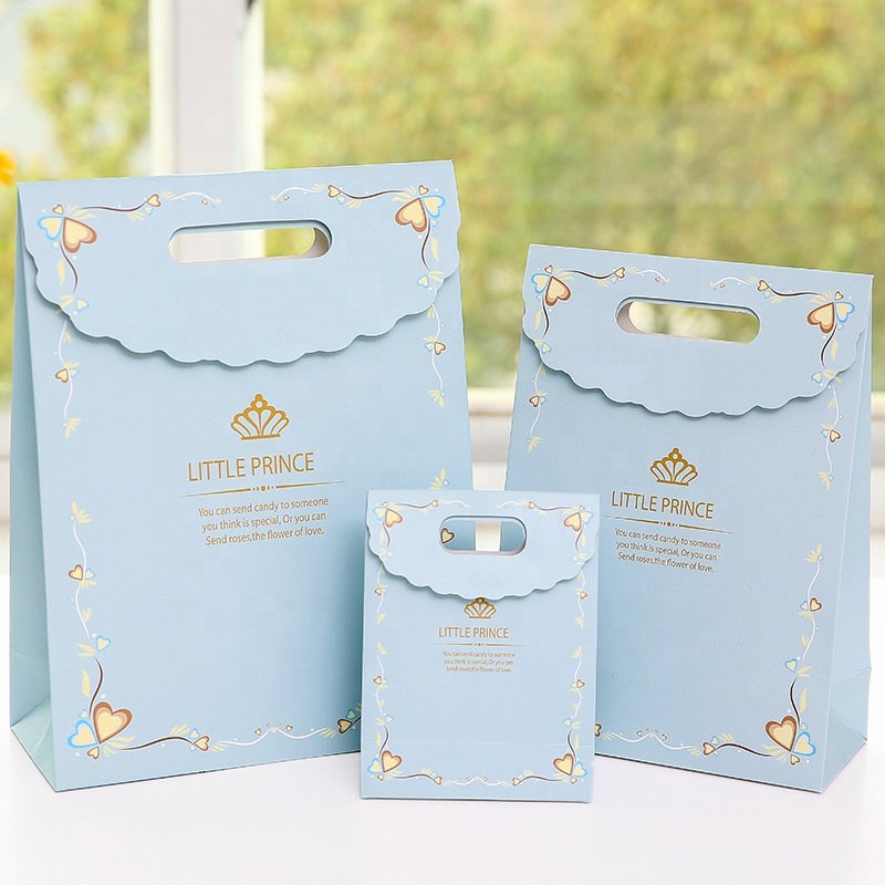Wholesale mini pink blue Portable cookie chocolate bags wedding favors candy box with handle