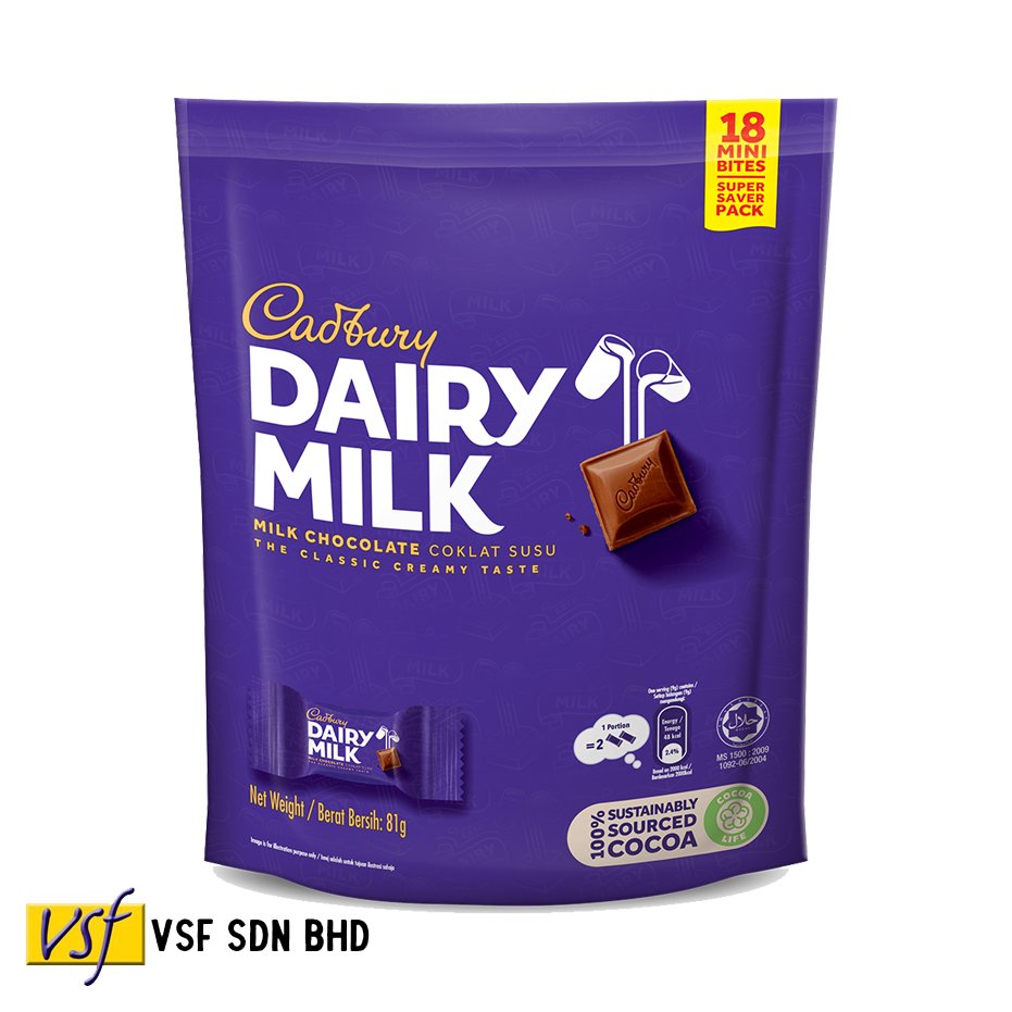 Cadbur y Dairy Milk Neaps Chocolate Sharebag Cadbur y Mini Neaps Doybag (Chunks) 81g x 40