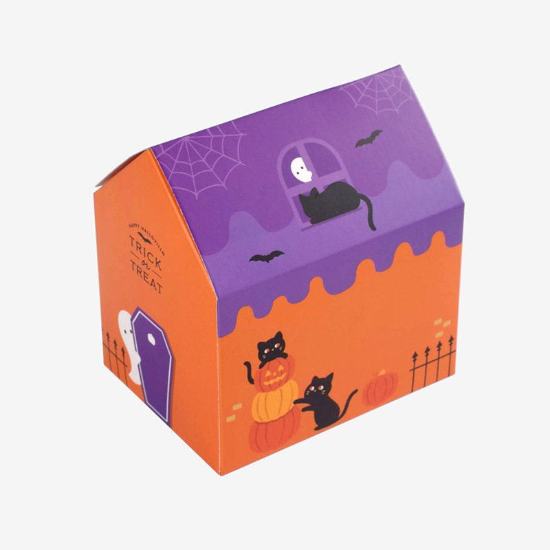 innovative creative christmas theme decoration gift candies biscuit packaging art paper house boxes with window