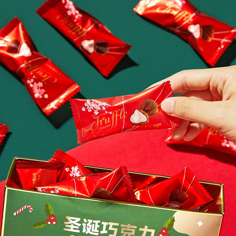 Wholesale chocolate 400g exotic snacks food merry Christmas gift chocolate candy sugar