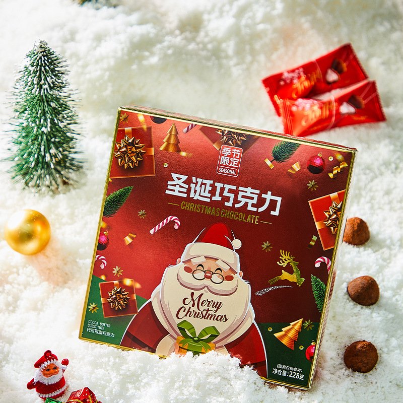 Wholesale chocolate 400g exotic snacks food merry Christmas gift chocolate candy sugar