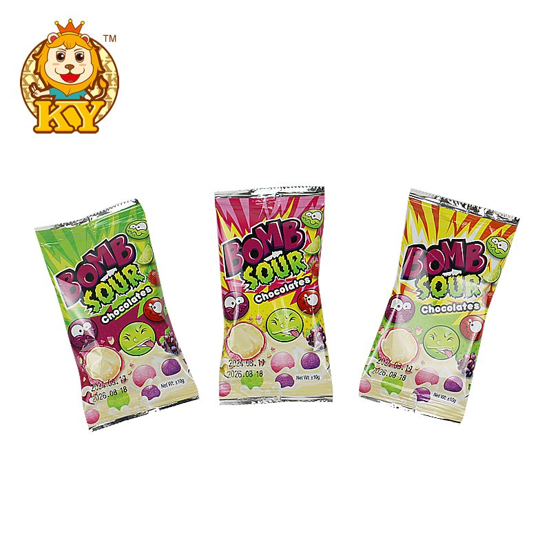 hot selling wholesale custom sour fruit flavor sugar coated chocolate ball