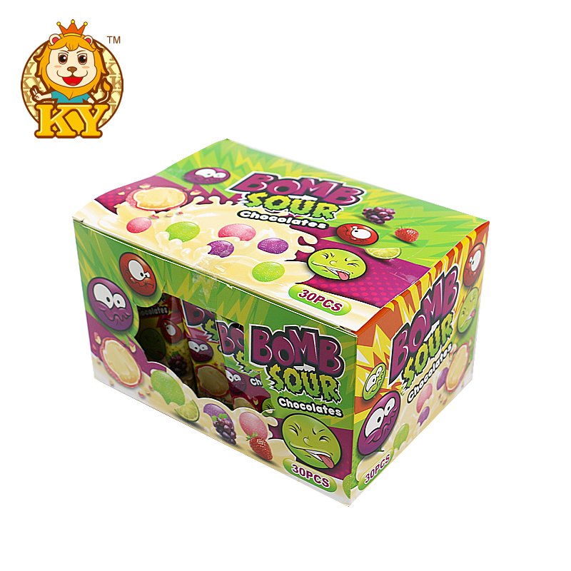hot selling wholesale custom sour fruit flavor sugar coated chocolate ball