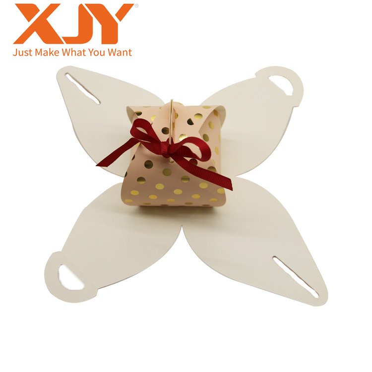 XJY hot stamping Small Luxury Party Invitation Dessert Sweet Packaging Wedding Gift Candy Chocolate Box With Ribbon