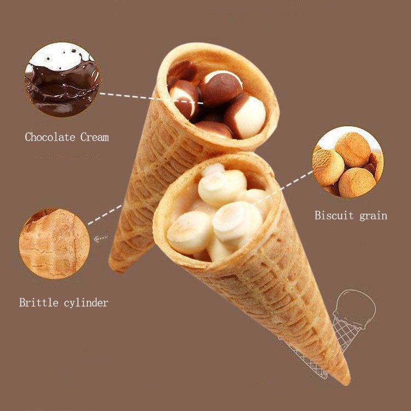 8g chocolate crispy tube mini crispy waffles crispy wholesale chocolates biscuits sandwich ice cream cones chocolate ice cream