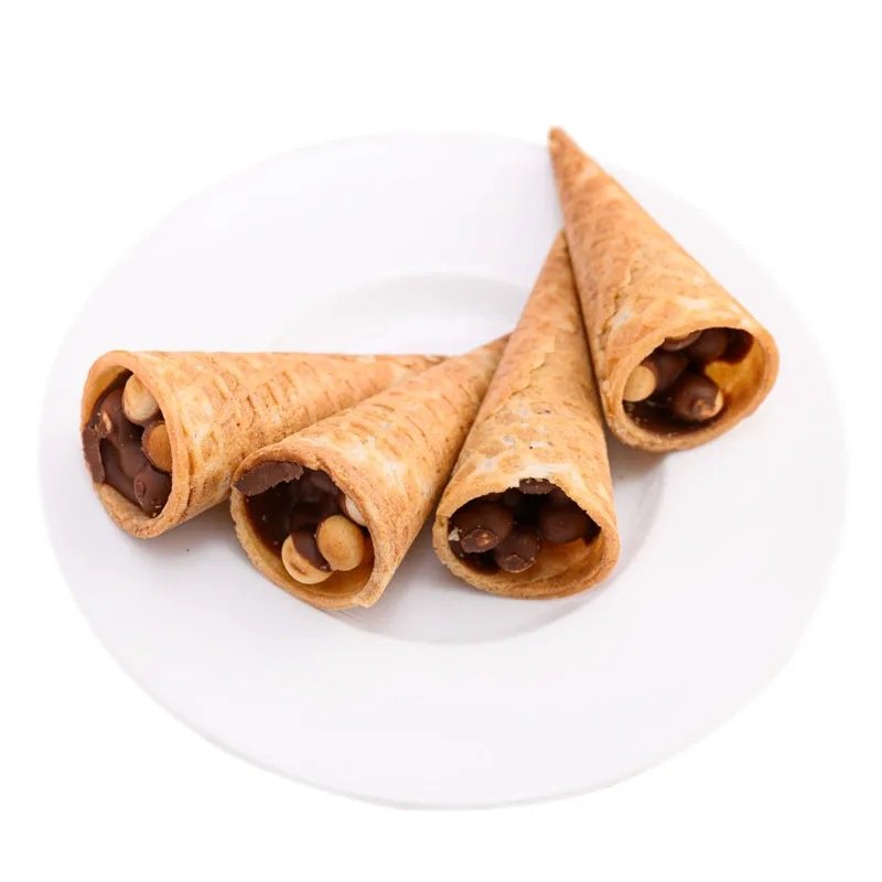 8g chocolate crispy tube mini crispy waffles crispy wholesale chocolates biscuits sandwich ice cream cones chocolate ice cream