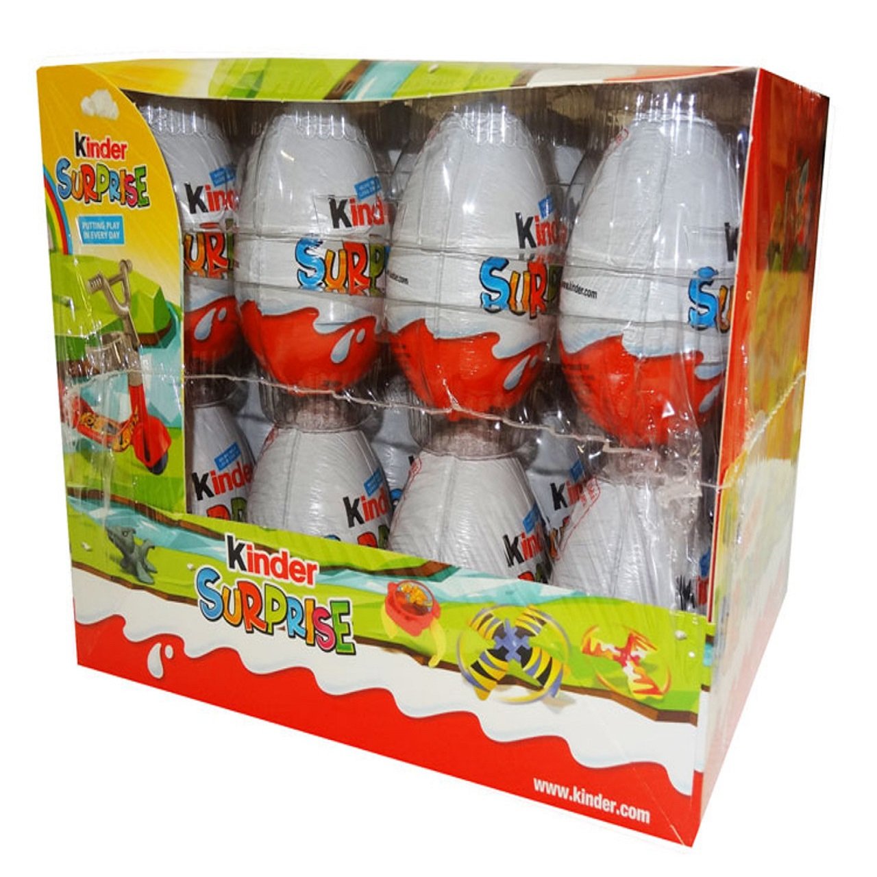 KINDERS SURPRISE Classic Milk Chocolate Eggs with Toys 24 Count 480 Grams 20gx24-Bar & Ball Pattern Kinders Surprise Egg Candy