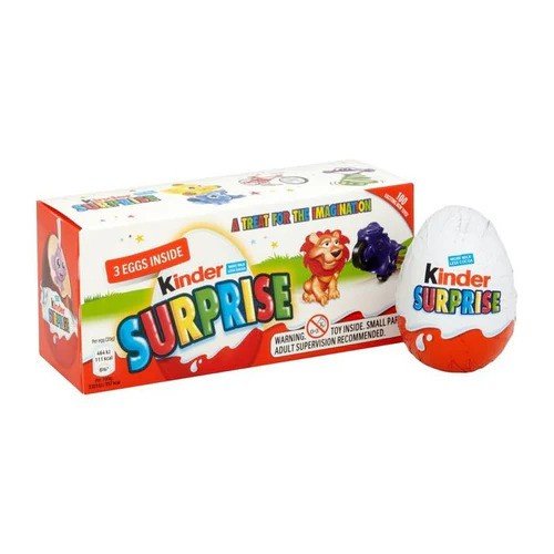 KINDERS SURPRISE Classic Milk Chocolate Eggs with Toys 24 Count 480 Grams 20gx24-Bar & Ball Pattern Kinders Surprise Egg Candy